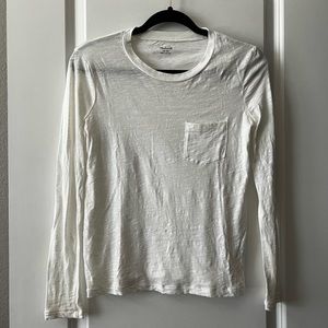 Madewell White Basic Long Sleeve Size XS